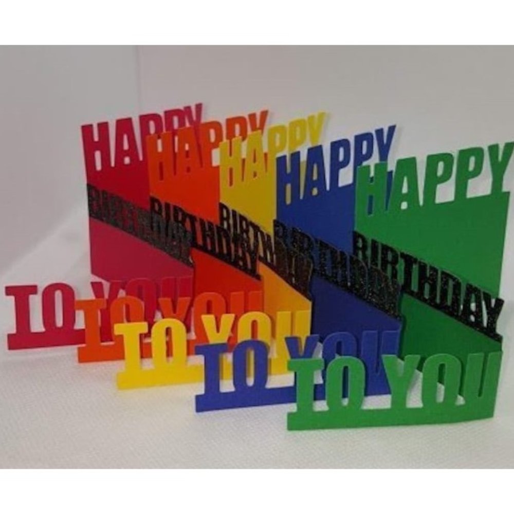 Mini Accordion Tri-Fold Happy Birthday Note Cards, Set of 5 with Envelopes NIP